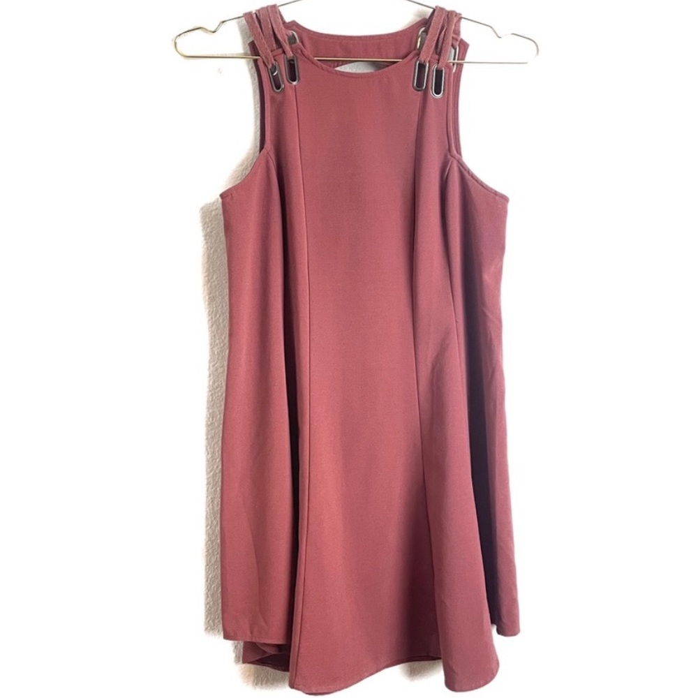 Free People Baby Love dress mauve rust midi flowy stretchy trapeze shift dress